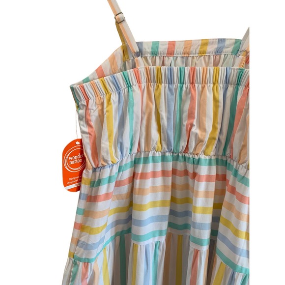 NWT Wonder Nation Girl's Plus Size Large Sundress Adjustable Straps Tiered Maxi - Picture 4 of 12